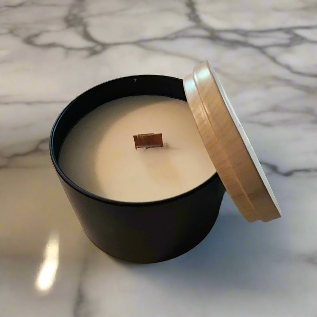 6oz Soy Candle | Sleek Black Tin | Woodwick
